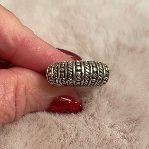 Brighton 925 Sterling Silver Sayan Domed Raised Art Deco Ring Rippled Braided - Picture 4 of 7